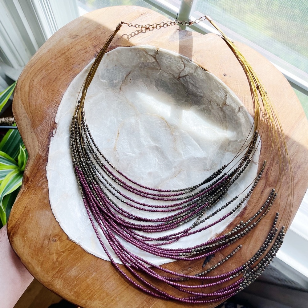 Beautiful Maroon/Gold Necklace